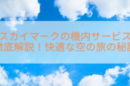 スカイマークの機内サービス徹底解説！快適な空の旅の秘訣